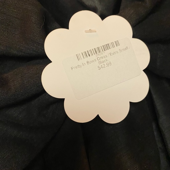 Classy black chiffon dress with bow back - Picture 3 of 5